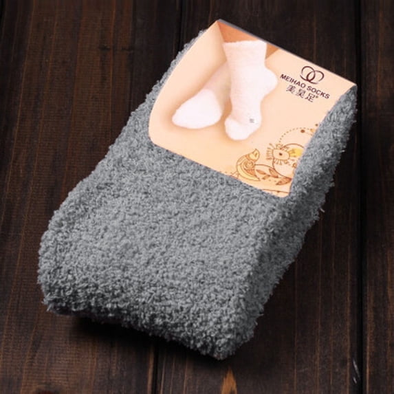 VLOOCKLW Fluffy Warm Socks Warm Winter Floor Socks for Home, Cozy Plush Bed Socks for Sleeping, Solid Color House Socks for Relaxing & Cold Weather