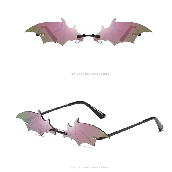 VLOOCKLW Funny Bat Shape Sunglasses Irregular Vintage Shades for Men Women, Unisex UV Protection Eyewear for Parties & Daily Wear
