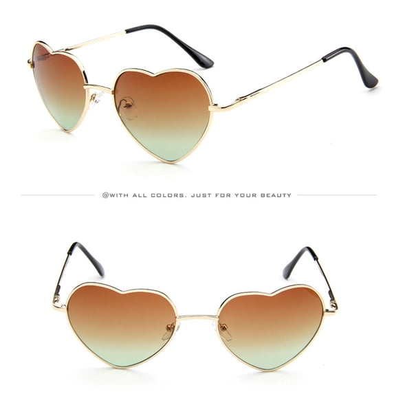 VLOOCKLW Heart Shaped Rimless Sunglasses UV Protection Fashion Shades for Daily Wear, Parties, Vacations & Gifts