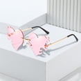 thumbnail image 1 of VLOOCKLW Heart Shaped Rimless Sunglasses ransparent Candy Color Frameless Glasses for Women, UV Protection Fashion Shades for Daily Wear, Parties, Vacations & Gifts, 1 of 3