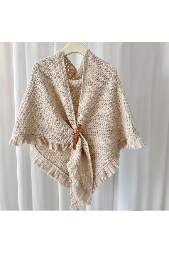 Ladies' Wool Shawl Warm Knitted Vest Wrap for Autumn Winter, Cozy Pashmina Cape with Glitter for Evening Wear & Special Occasions