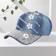 thumbnail image 1 of VLOOCKLW Men Quick Dry Baseball Cap Studded Rhinestone Crystals Adjustable Ponytail Mesh Baseball Cap Shiny Bling Casual Sports Cap Breathable Sun Hat, 1 of 6