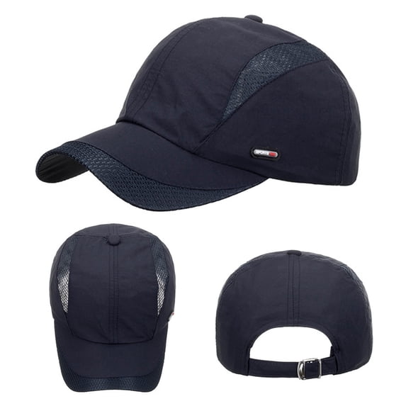 VLOOCKLW Men's Breathable Run Hat Quick Dry Reflective Sport Cap Adjustable Lightweight Baseball Hat Unstructured Design
