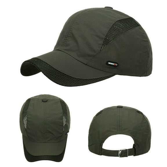 VLOOCKLW Men's Breathable Run Hat Quick Dry Reflective Sport Cap Adjustable Lightweight Baseball Hat Unstructured Design