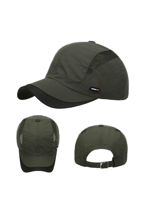 Men's Breathable Run Hat Quick Dry Reflective Sport Cap Adjustable Lightweight Baseball Hat Unstructured Design