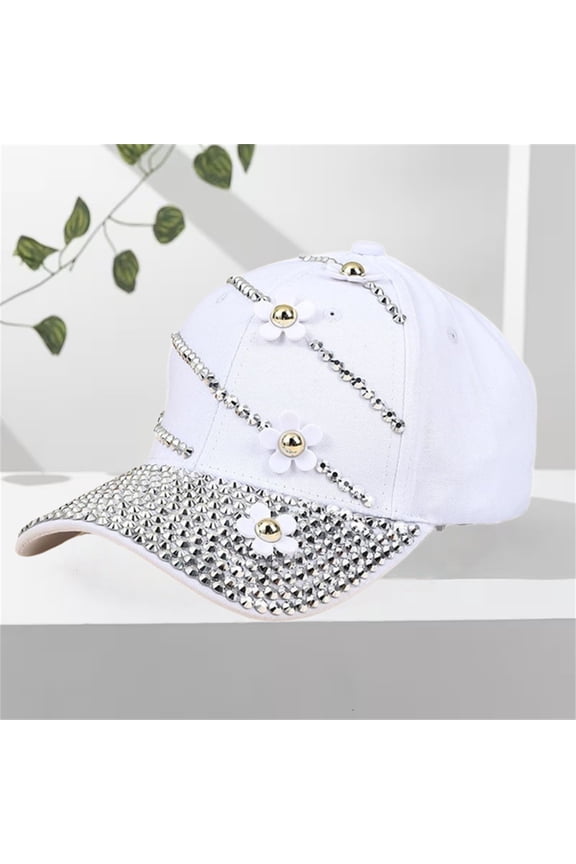 Performance Mesh Hat Studded Rhinestone Crystals Adjustable Ponytail Mesh Baseball Cap Shiny Bling Casual Sports Cap Breathable Sun Hat