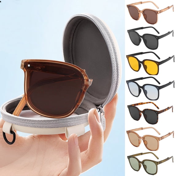 VLOOCKLW Retro Round Polarized Shades Foldable Unisex Chic Style Sunglasses For Women Men UV Protection Summer