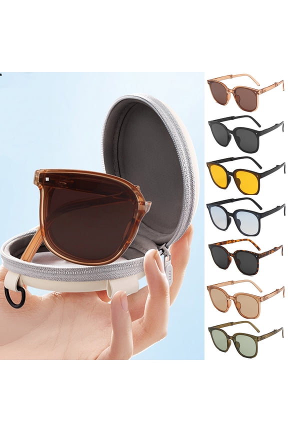 Retro Round Polarized Shades Foldable Unisex Chic Style Sunglasses For Women Men UV Protection Summer