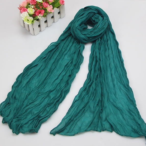 VLOOCKLW Shawl Wraps for Women Lady Light Soft Fashion Solid Scarf Wrap Shawl,Linen Scarf Crinkle Long Beach Shawl Wrap hijab with Fringe Candy Color