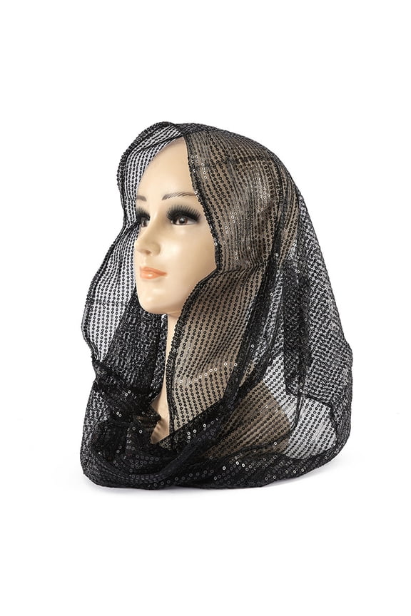 Stage Performance Headwear Solid Color Glittery Headwear, Stage Performance Shiny Scarf for Dance, Costume, Party & Pageant, Elegant Ladies' Head Wrap