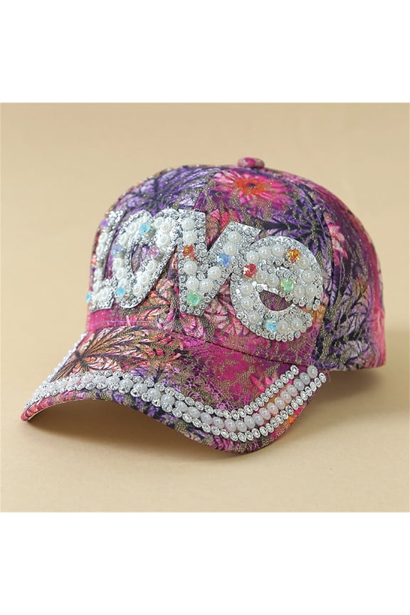 Trucker Hats Women Studded Rhinestone Crystals Adjustable Ponytail Mesh Baseball Cap Shiny Bling Casual Sports Cap Breathable Sun Hat