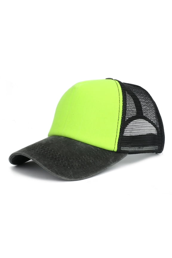 Two Tone Trucker Hat Summer Mesh Cap with Adjustable Snapback Strap
