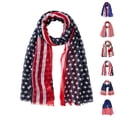 thumbnail image 1 of VLOOCKLW USA Flag Scarf For Voile Lightweight Shawl Wrap For Men Women Lightweight Breathable Americana Flag Scarf For July 4th Parade, 1 of 2