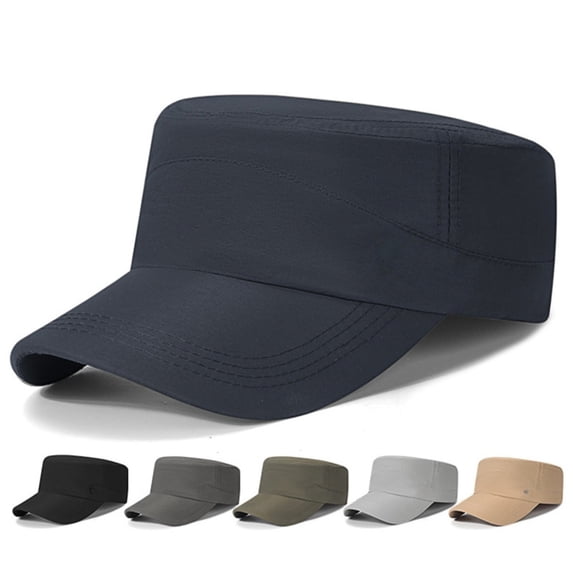 VLOOCKLW Unisex Flat Top Cap Adjustable Baseball Hat Structured Crown High Profile Classic Coupe Style
