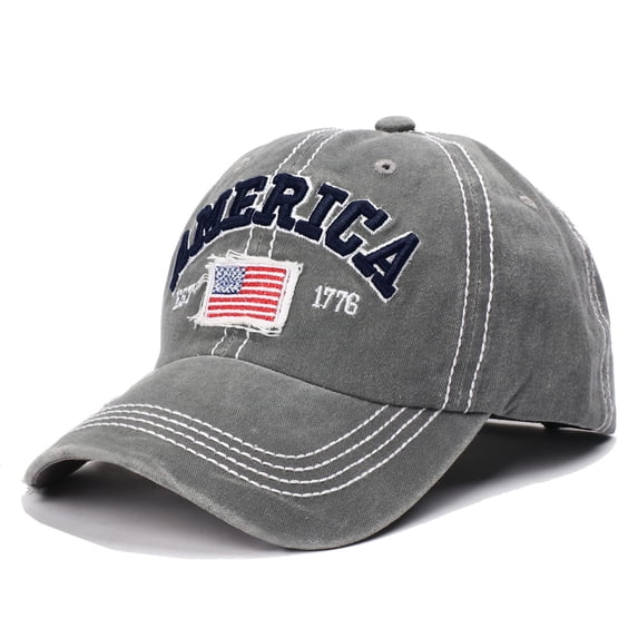 VLOOCKLW Unisex Sports Sun Hat American Flag Washed Distressed Holes Adjustable Baseball Cap for Men Women Outdoor Activities