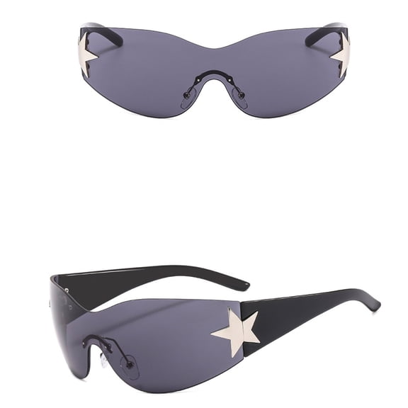 VLOOCKLW Unisex Wrap Around Sunglasses Unisex Star Wrap Around Futuristic Shades for Men Women, UV Protection Lightweight Glasses for Running, Driving & Outdoor Activities