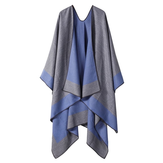 VLOOCKLW Warm Cardigan Wrap Soft Oversized Wrap Color Blocking Cloak Cape