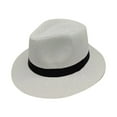 thumbnail image 1 of VLOOCKLW Unisex British Style Solid Color Jazz Straw Hat Wide Brim Sun Hat Breathable Lightweight Adult Outdoor Travel Beach Sun Cap, 1 of 2