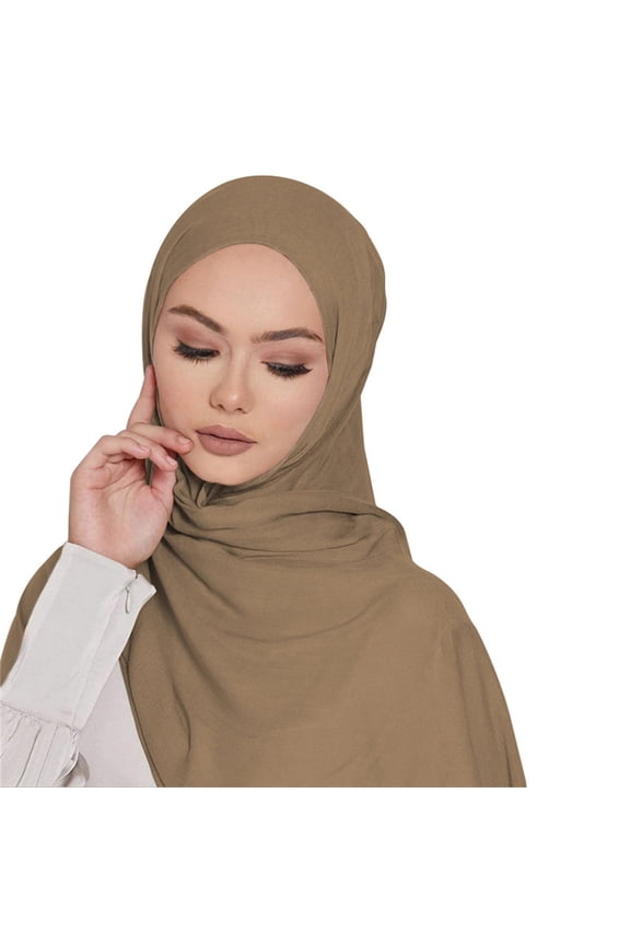 Women Chiffon Hijab Scarf Long Lightweight Breathable Muslim Scarf Soft Flowy Wrap Shawl For Daily Wear Prayer 2026