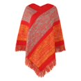 thumbnail image 1 of VLOOCKLW Women's Elegant Knitted Shawl Poncho with Fringed V-Neck Striped Sweater Pullover Cape Gifts for Women Mom, 1 of 2