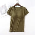 thumbnail image 1 of VLOOCKLW Women's Modal Built-in Bra Padded Active Camisole Short Sleeves Pajama Casual Tops T-Shirt, 1 of 9