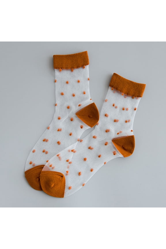 Women's Polka Dot Stockings Spring Summer Transparent Tube Socks, Breathable Lightweight Comfort Socks for Daily Wear, Office & Fashion Style