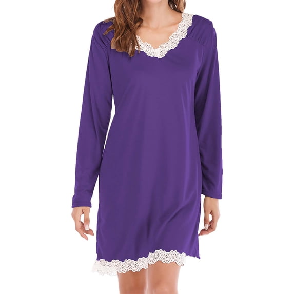 VLOOCKLW Women's Sleep Dress Soft Lightweight Nightgown , Ladies Short Sleeve Sleepwear, Comfy Casual Home Gown for Summer Night Gown