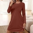 thumbnail image 1 of VLOOCKLW Womens Long Sleeve Nightgown Bamboo Cotton Nightshirts Sleepwear Soft Stretchy Sleep Dress One-piece nightgown, 1 of 4