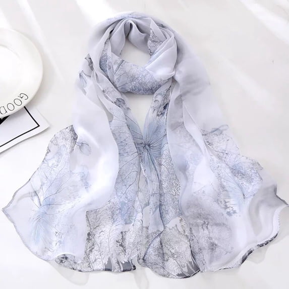 VLOOCKLW Womens Lotus Print Shawl Long Soft Flowy Scarf Lightweight Chiffon Wrap Pashmina Ladies Scarf For Wedding Evening Gift 2026