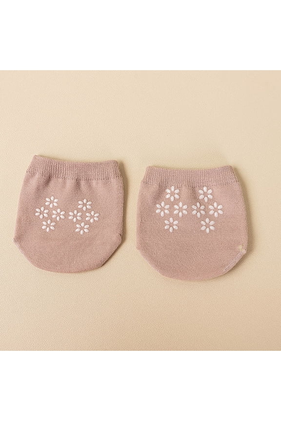Womens Slipper Liner Socks Half Foot Non Slip Solid Color Summer Front Gripper Ped No Show Low Cut