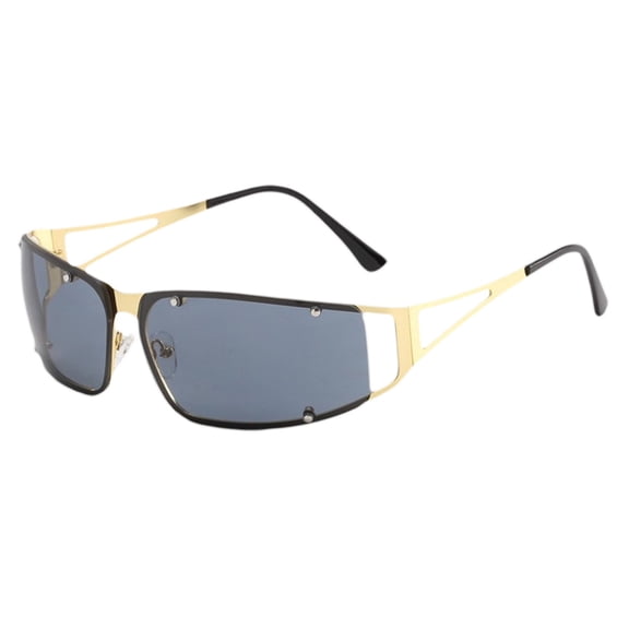 VLOOCKLW Womens Sport Wrap Sunglasses Metal Retro 2000S Style Trendy Y2K Frame UV Protection Summer Shades