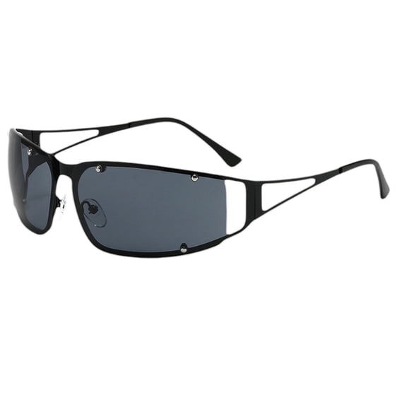 VLOOCKLW Womens Sport Wrap Sunglasses Metal Retro 2000S Style Trendy Y2K Frame UV Protection Summer Shades