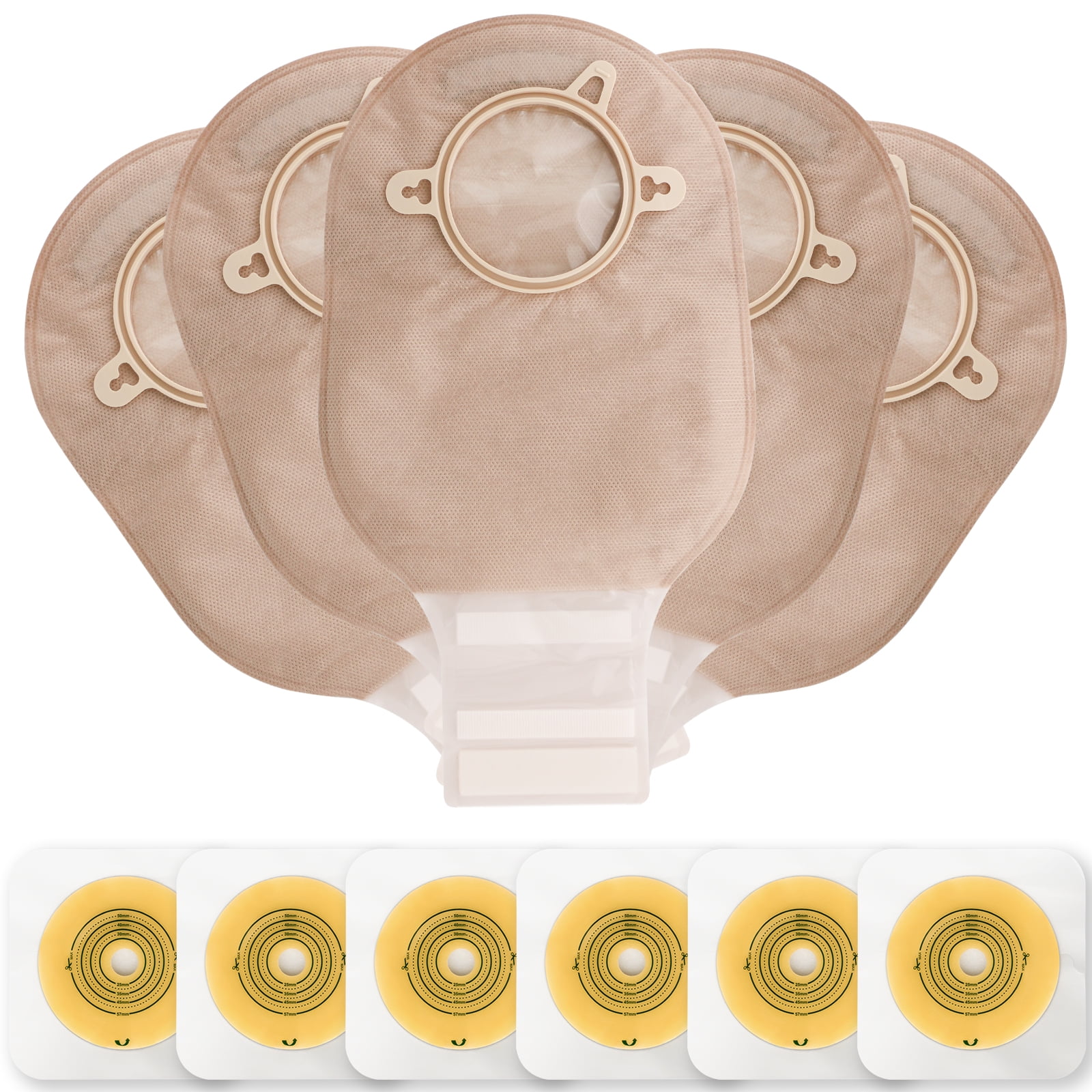 VLOOKUP 21 PCS Colostomy Bags,Ostomy Supplies,Two-Piece Drainable ...