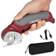 VLOXO Cordless Electric Scissors, 4.2V Electric Mini Cutter, Carpet and Cardboard Cutter, Rotary Cutter for Fabric and Cloth