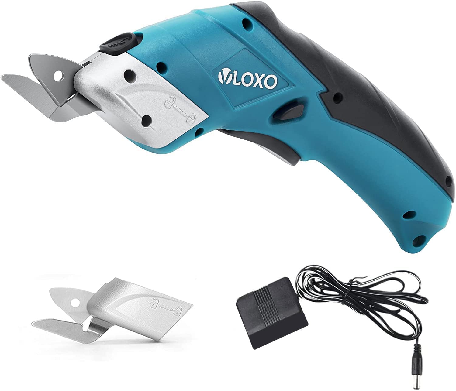 VLOXO Cordless Electric Scissors with 2 Blades Rechargeable Powerful Shears  Cutting Tool Blue 