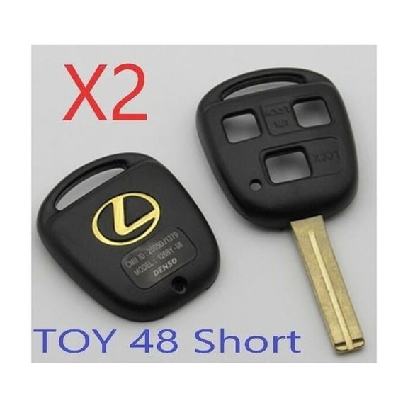 VLS 3 Button Lexus Remote Head Key Shell, Short Blade, Automotive Keys & Remotes, Set of 2