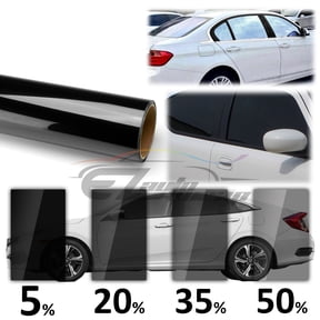 EzAuto Wrap Professional Uncut Tint Roll, 30" x 10', Charcoal Black Dyed Film