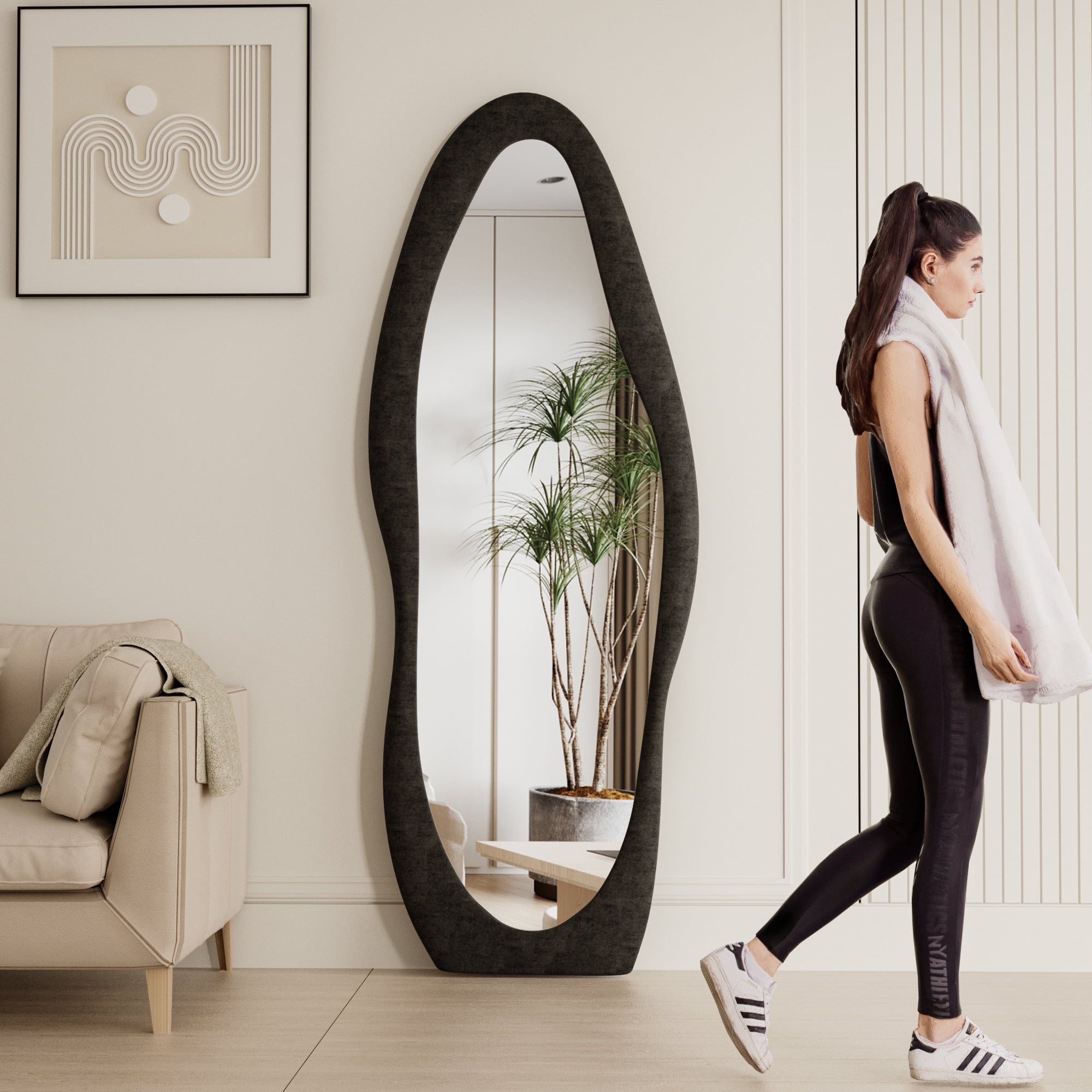 VLUSH Body Long Hanging Wavy Full Length Mirror, 63 VLUSH Body Long Hanging Wavy Full Length Mirror, 63