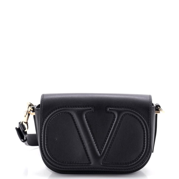 VLogo Flap Shoulder Bag Leather Small By Rebag