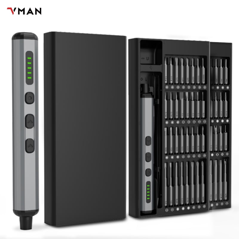VMAN 68in1 Electric Precision Screwdriver Set,64 Universal Magnetic Bits