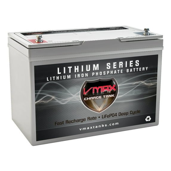 VMAX LFP27-12100 Nominal Voltage 12.8V 100AH Marine LiFePO4 Lithium Iron Battery Ideal for Boats and 30LB-80LB Thrust Minn Kota Newport Vessels Cobra Sevylor and More BCI Group 27