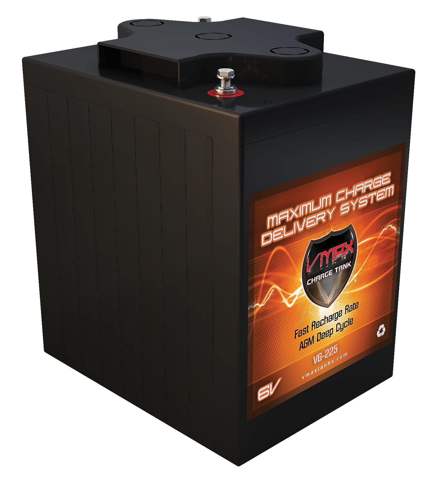 VMAXTANKS AGM 6 Volt Automotive Battery Group Size GC2, Top Post for Golf Cart