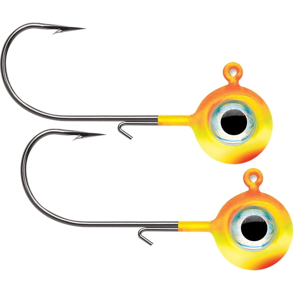 VMC 1/32 oz. Neon Moon Eye Jig - 2 Pack - Chartreuse/Orange