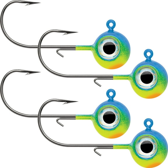 VMC 3/8 oz. Neon Moon Eye Jig - 4 Pack - Parrot