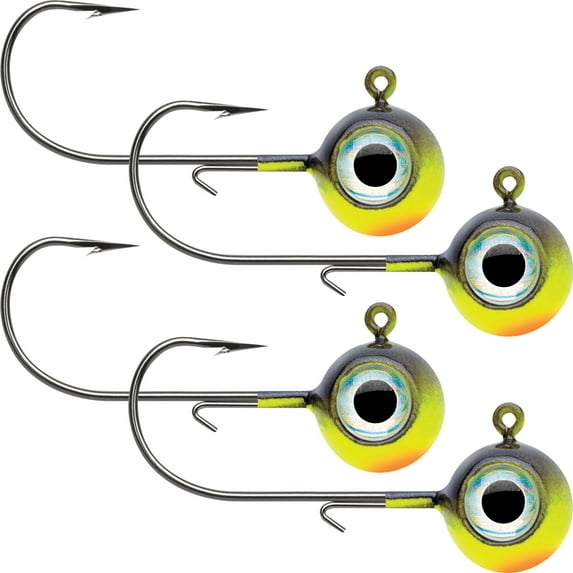VMC 3/8 oz. Neon Moon Eye Jig - 4 Pack - Redtail Chub