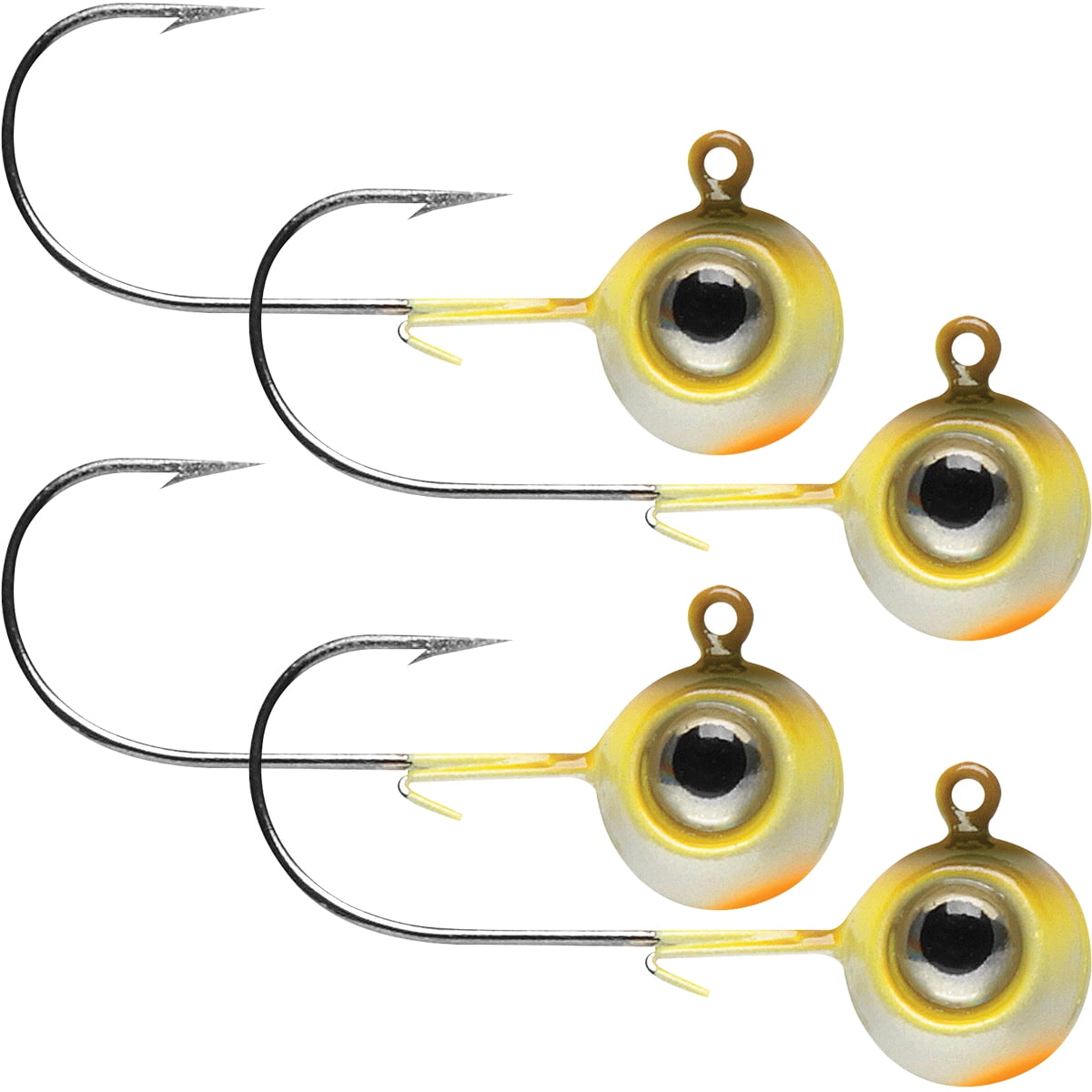 VMC 3/8 oz. Neon Moon Eye Jig - 4 Pack - Yellow Perch 