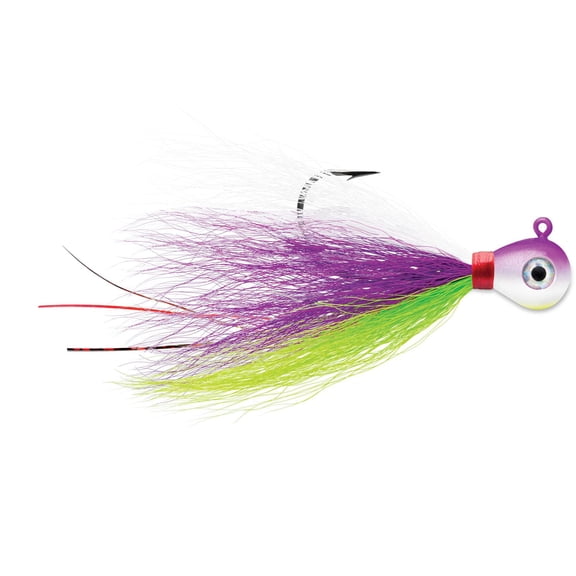 VMC BKJ116-PA Bucktail Jig, Sinking 1/16 oz, #6 Hook, Purple Albino, 2pk