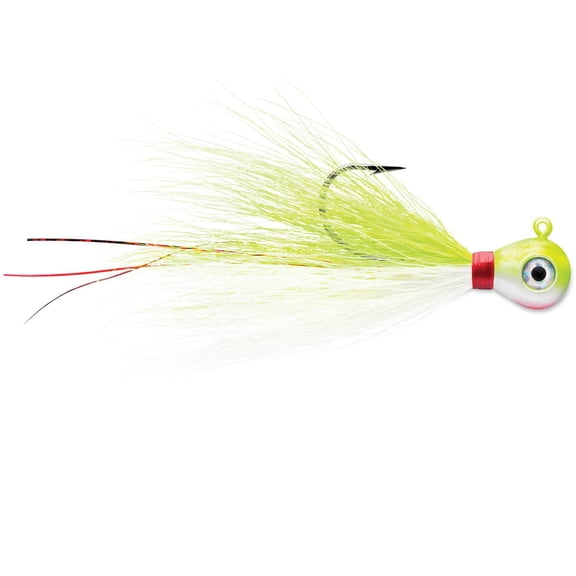 VMC BKJ12-CHW Bucktail Jig, Sinking 1/2 oz, #6 Hook, Chartreuse White