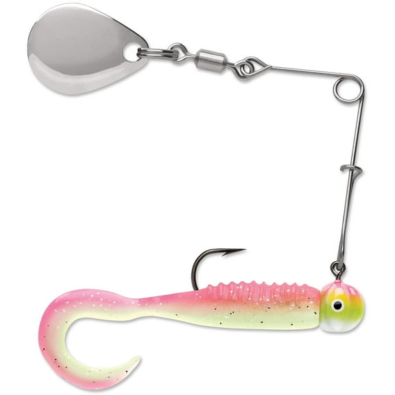 VMC Curl Tail Spinnerbait 1/16 Pink Chartreuse Glow