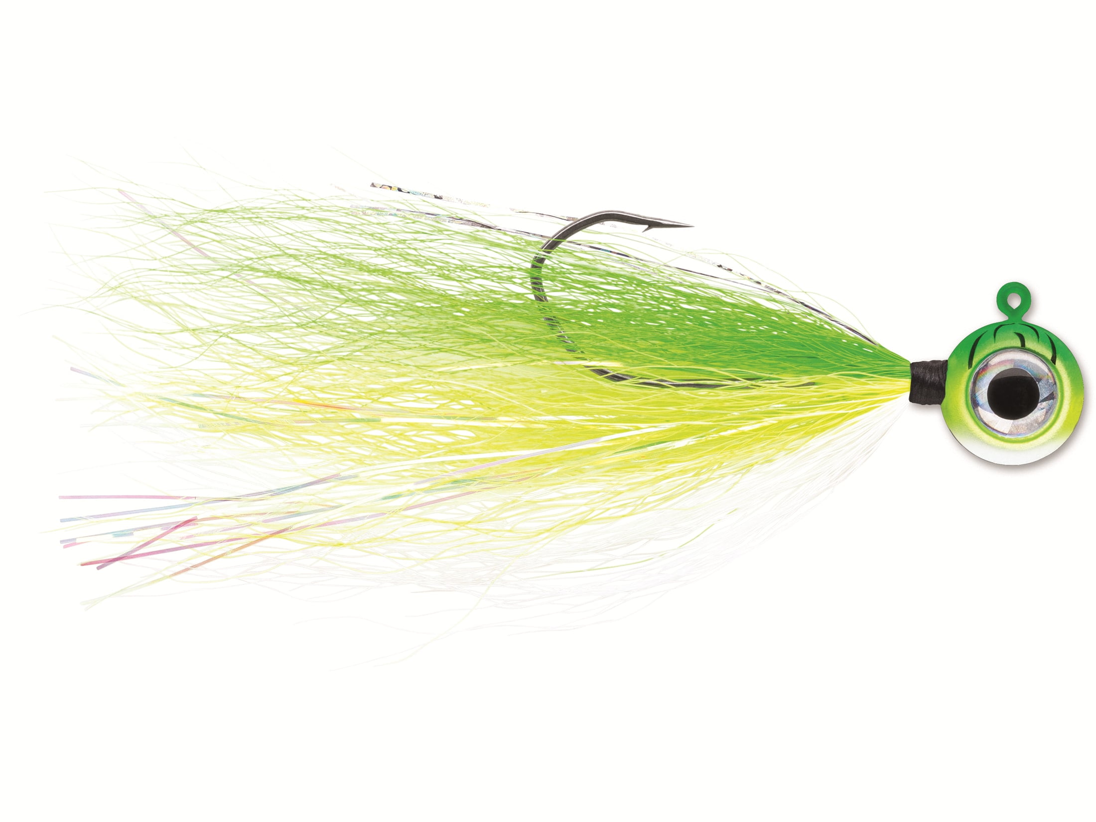 VMC Bucktail Jig - 1/16 Oz Orange Fire UV With 3D Eyes For Panfish & Trout